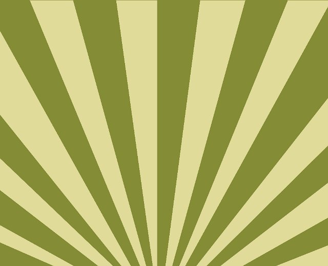 a green sunbrust or fan light pattern background in green and beige colours