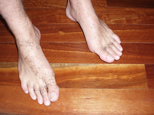 photo of hairy bare feet