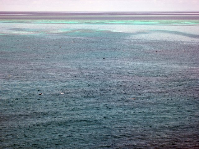 false coloured seascape and horizon