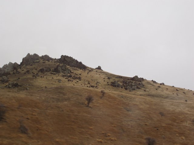 stark rocky outcrop with motion blur