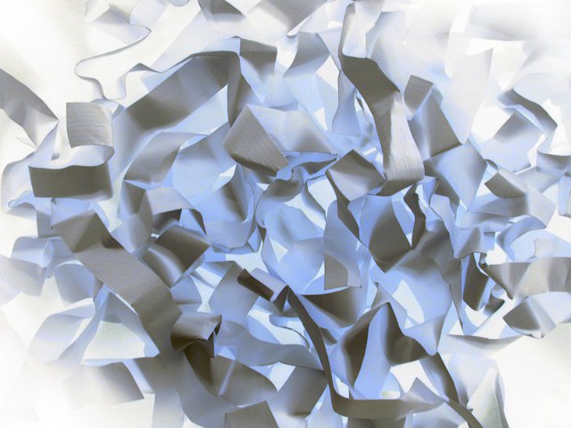 crushed paper strips negative